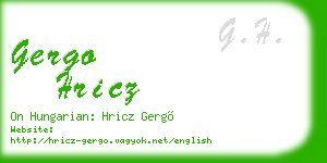 gergo hricz business card